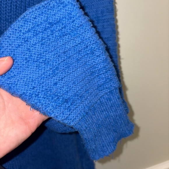 Free People Sunday V-Neck Sweater Cerulean Blue OB910486 - Picture 9 of 11